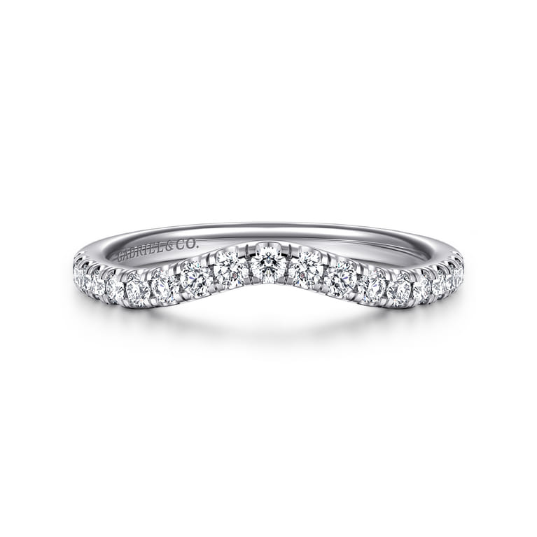 14K White Gold Diamond Matching Wedding Band - 0.3 ct - Shot 1