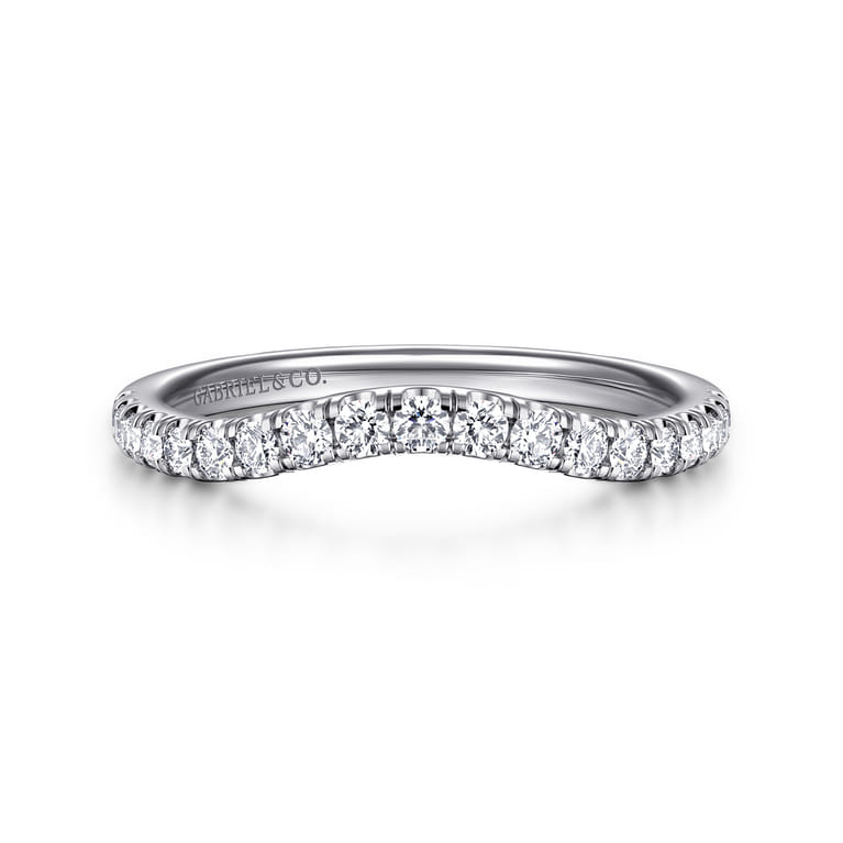 14K White Gold Diamond Matching Wedding Band - 0.3 ct - Shot 1