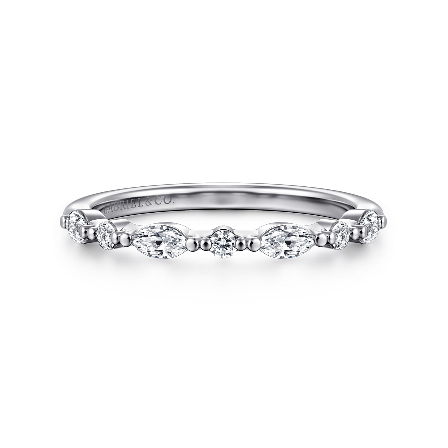 14K White Gold Diamond Matching Wedding Band - 0.3 ct - Shot 1
