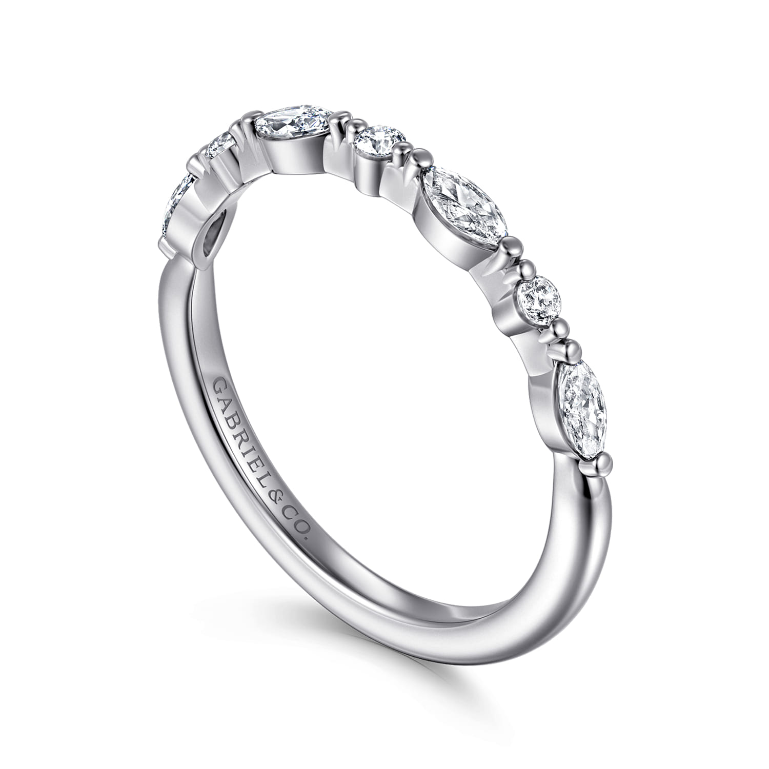 14K White Gold Diamond Matching Wedding Band - 0.3 ct - Shot 3