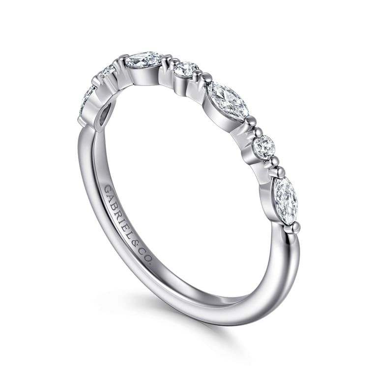 14K White Gold Diamond Matching Wedding Band - 0.3 ct - Shot 3