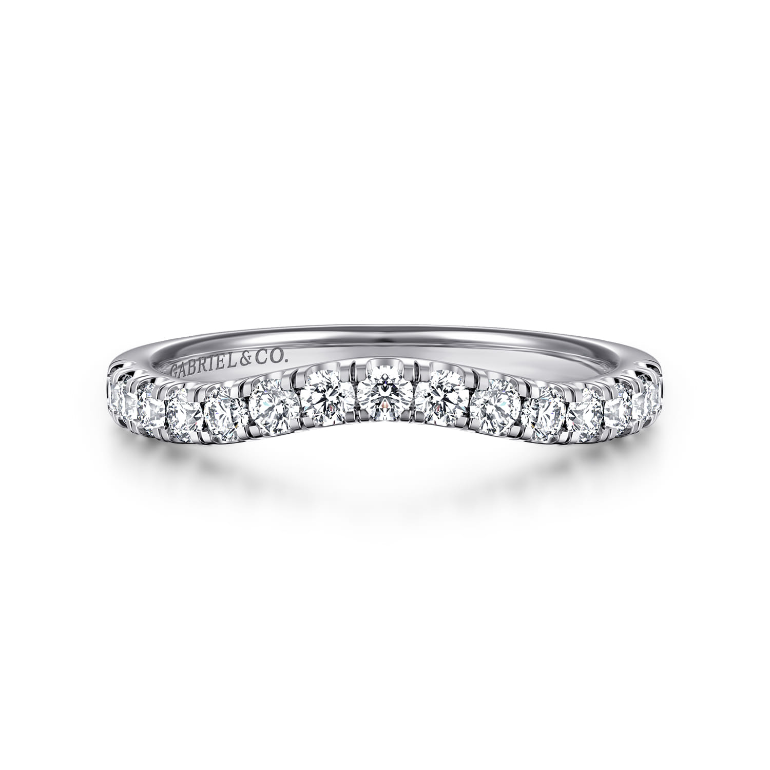 14K White Gold Diamond Matching Wedding Band - 0.4 ct - Shot 1