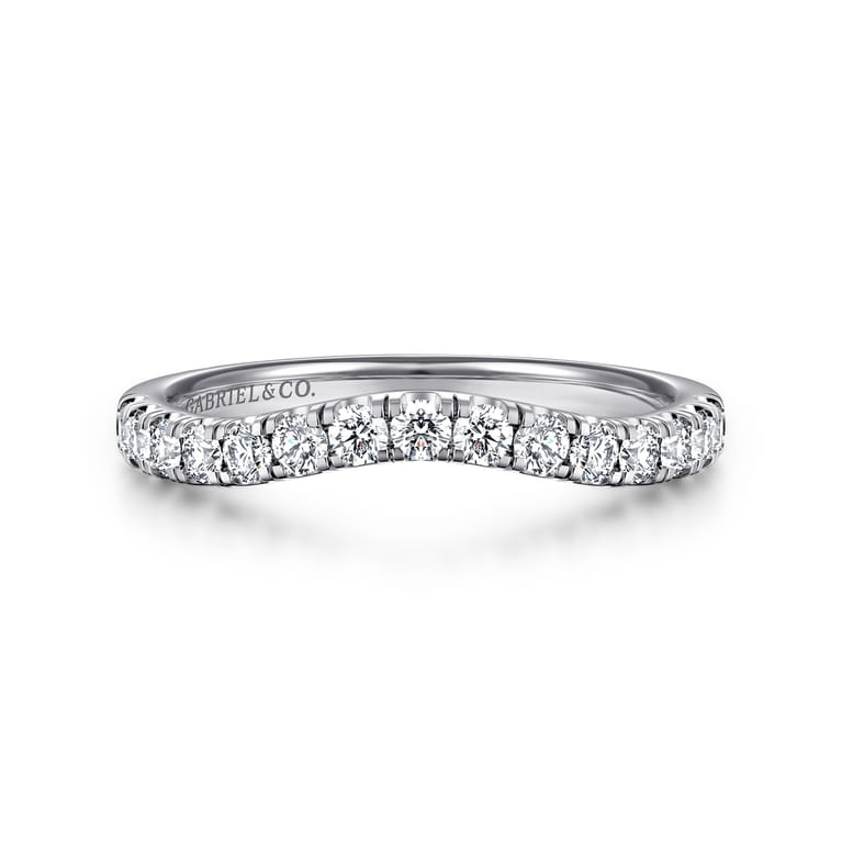 14K White Gold Diamond Matching Wedding Band - 0.4 ct - Shot 1