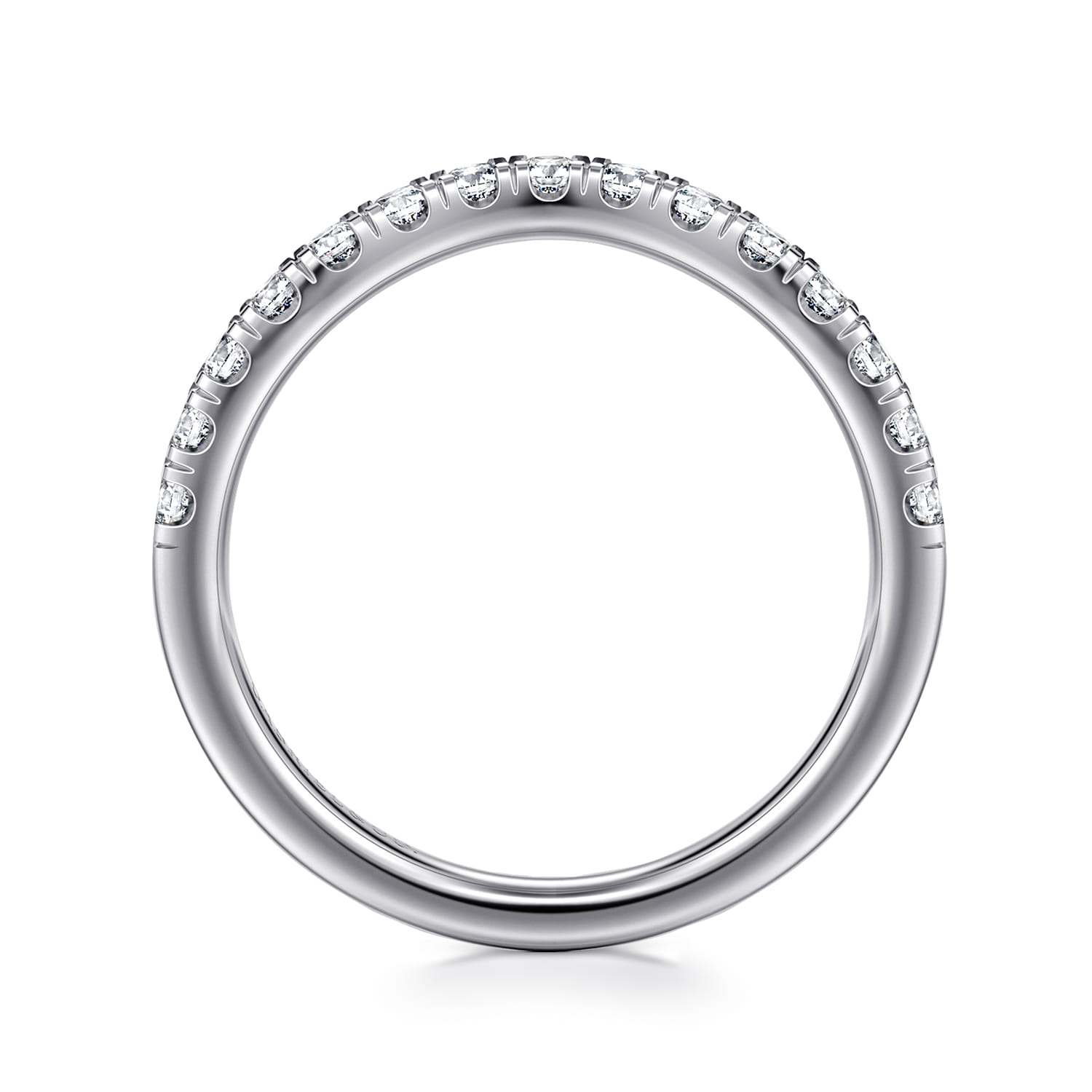 14K White Gold Diamond Matching Wedding Band - 0.4 ct - Shot 2
