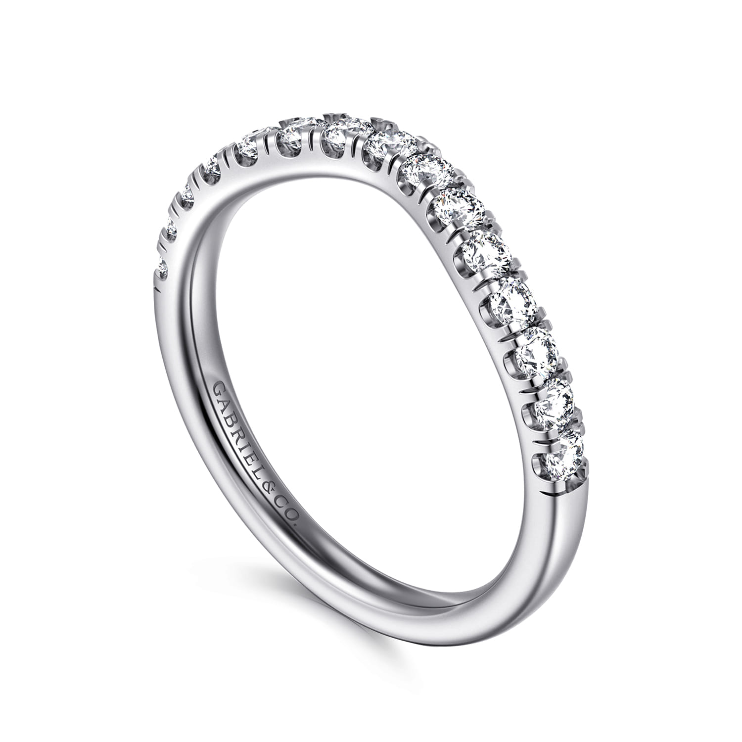 14K White Gold Diamond Matching Wedding Band - 0.4 ct - Shot 3