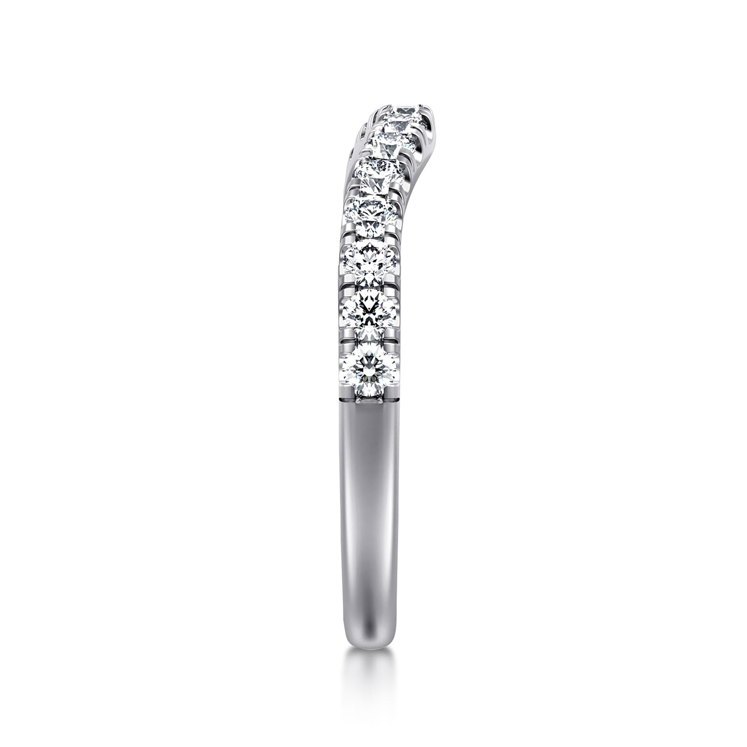 14K White Gold Diamond Matching Wedding Band - 0.4 ct - Shot 5