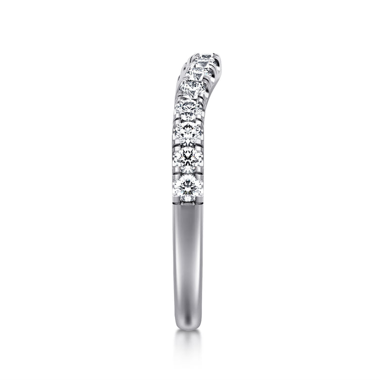 14K White Gold Diamond Matching Wedding Band - 0.4 ct - Shot 5