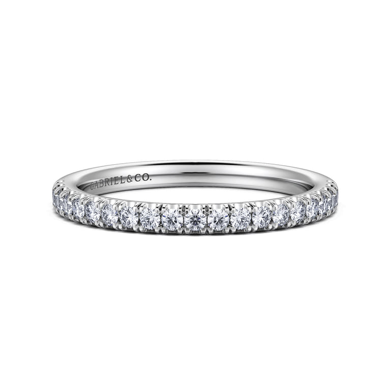 14K White Gold Diamond Matching Wedding Band - 0.25 ct - Shot 1