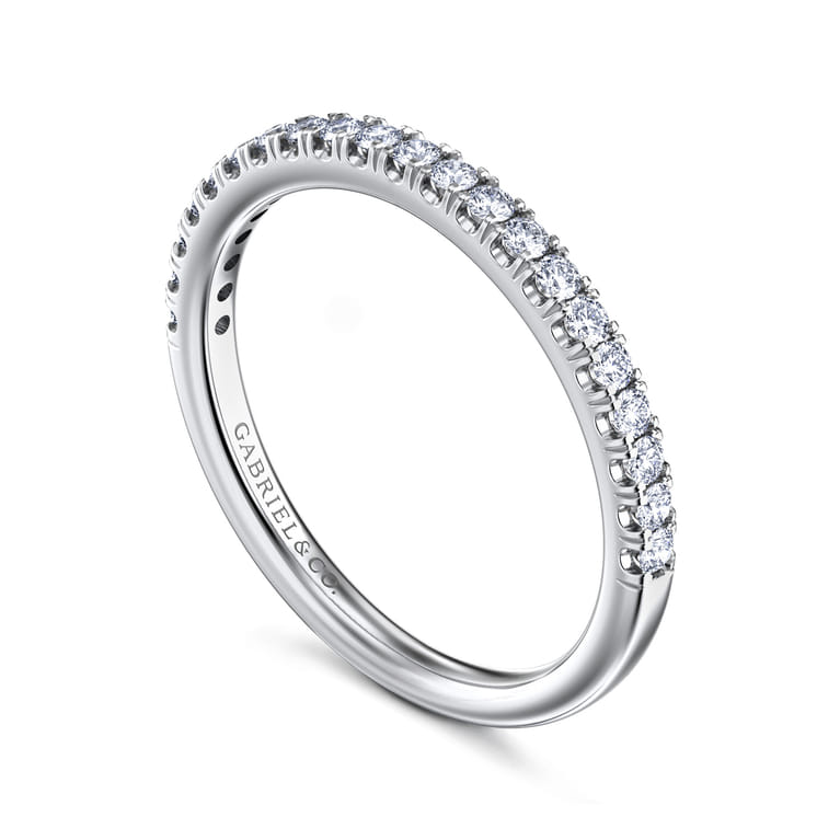 14K White Gold Diamond Matching Wedding Band - 0.25 ct - Shot 3