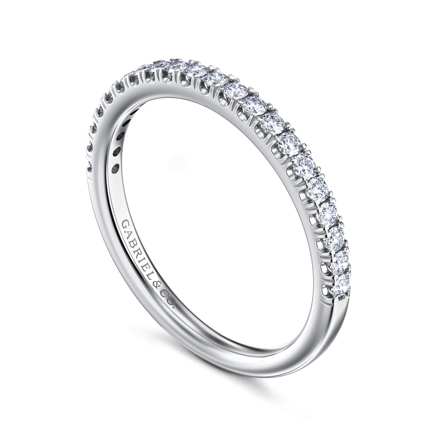 14K White Gold Diamond Matching Wedding Band - 0.25 ct - Shot 3
