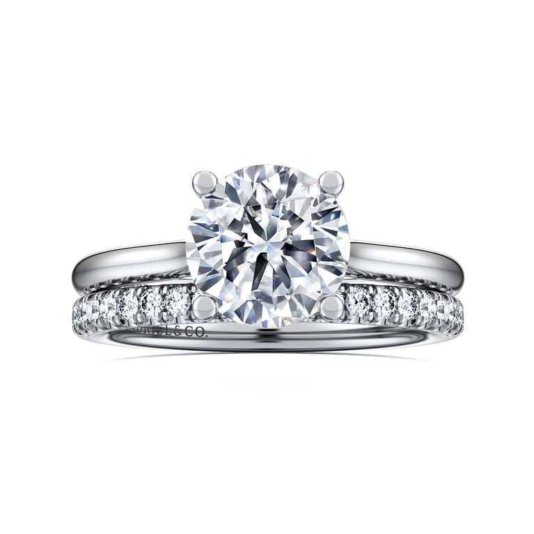14K White Gold Diamond Matching Wedding Band - 0.25 ct - Shot 4
