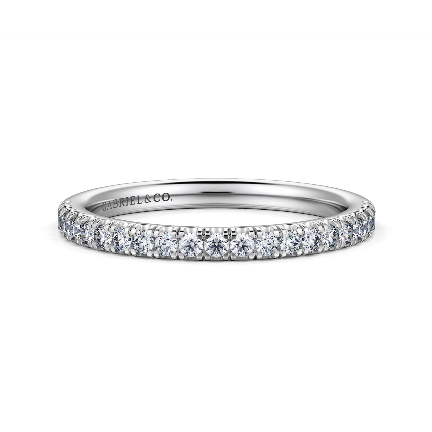 14K White Gold Diamond Matching Wedding Band - 0.25 ct - Shot 1