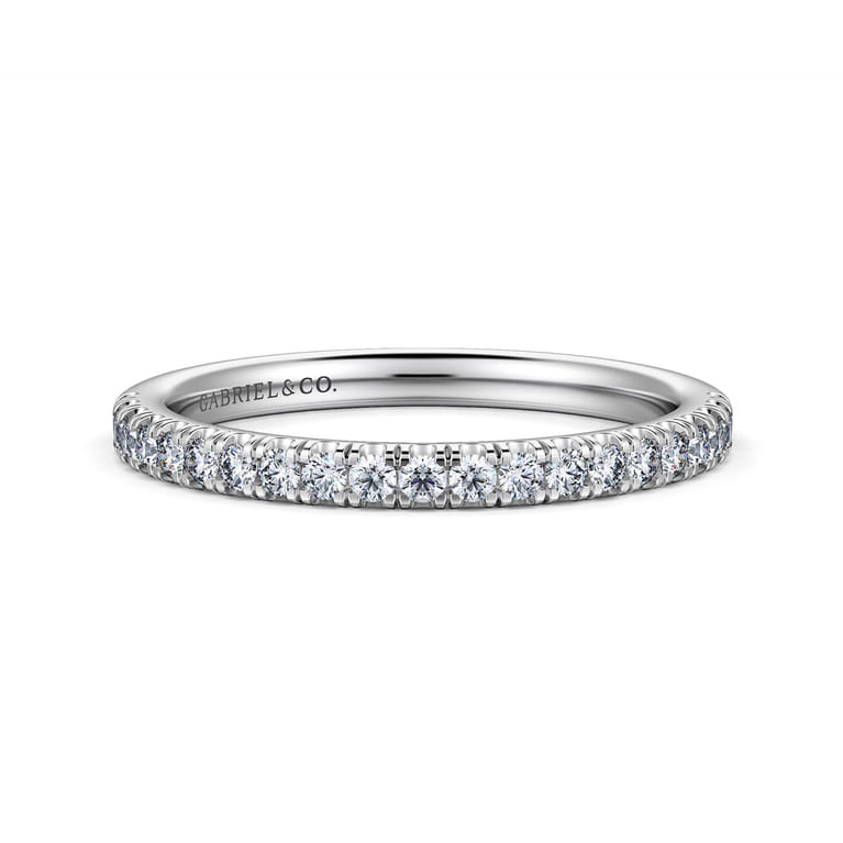 14K White Gold Diamond Matching Wedding Band - 0.25 ct - Shot 1