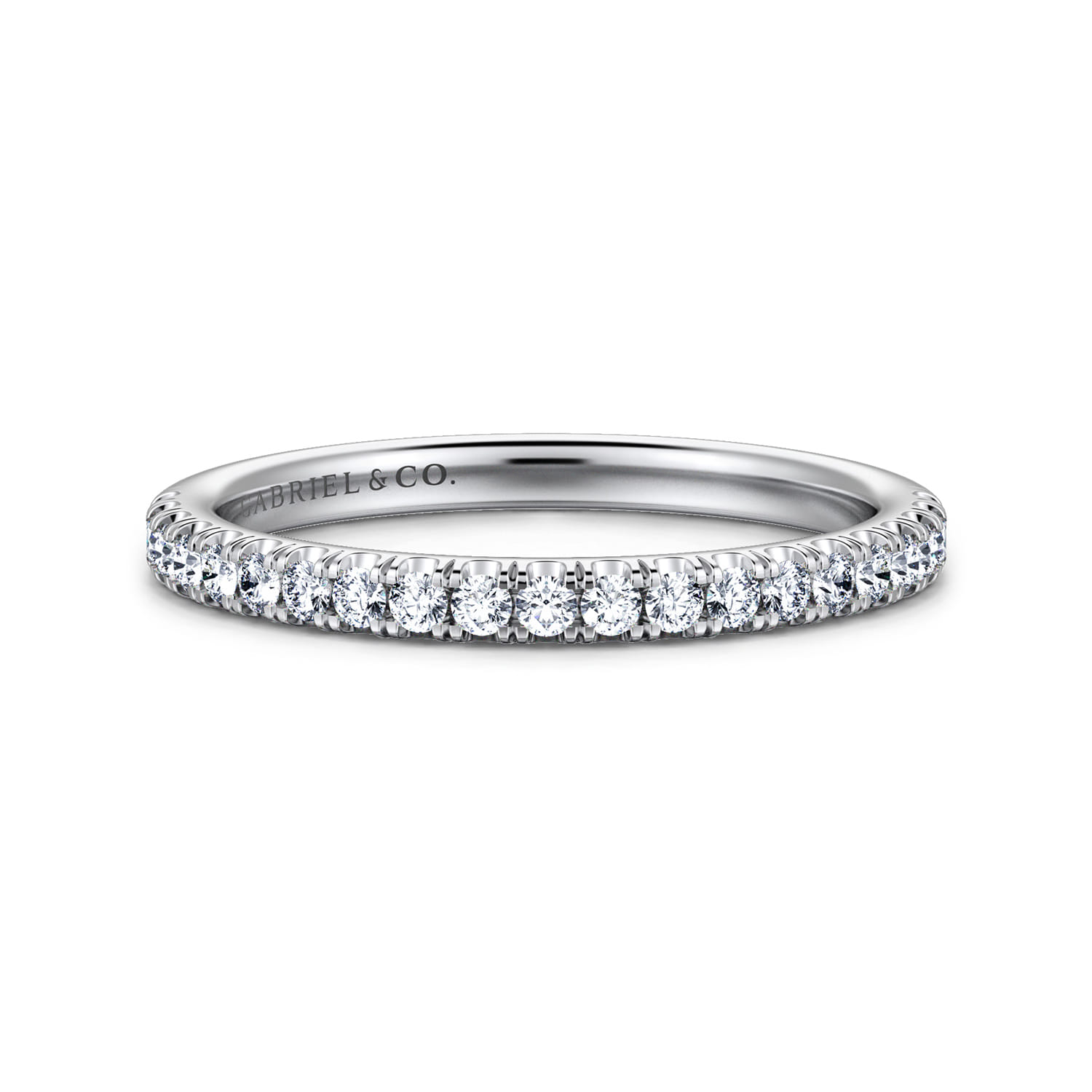 14K White Gold Diamond Matching Wedding Band - 0.25 ct - Shot 1
