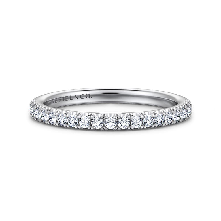 14K White Gold Diamond Matching Wedding Band - 0.25 ct - Shot 1