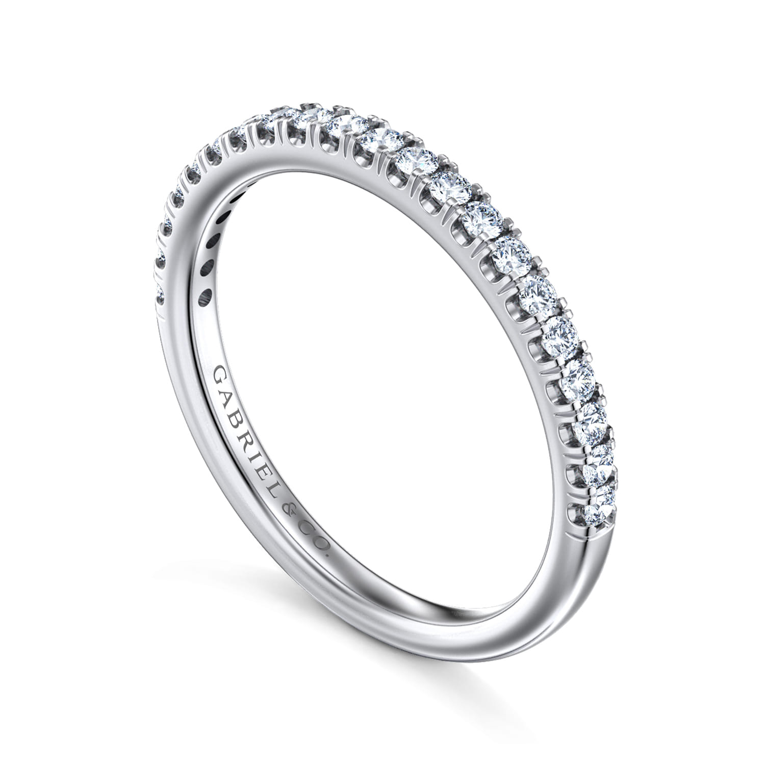 14K White Gold Diamond Matching Wedding Band - 0.25 ct - Shot 3