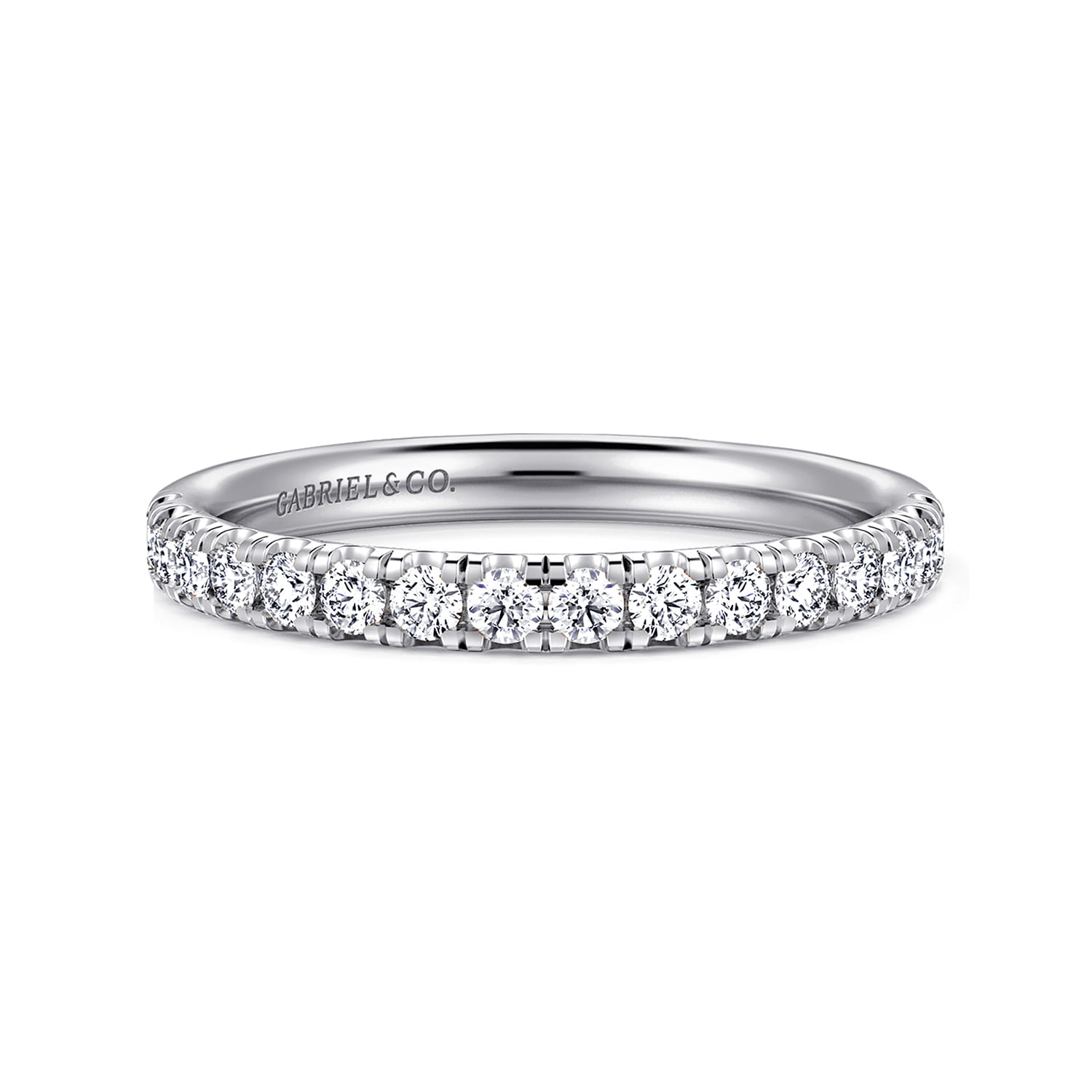 14K White Gold Diamond Matching Wedding Band - 0.4 ct - Shot 1
