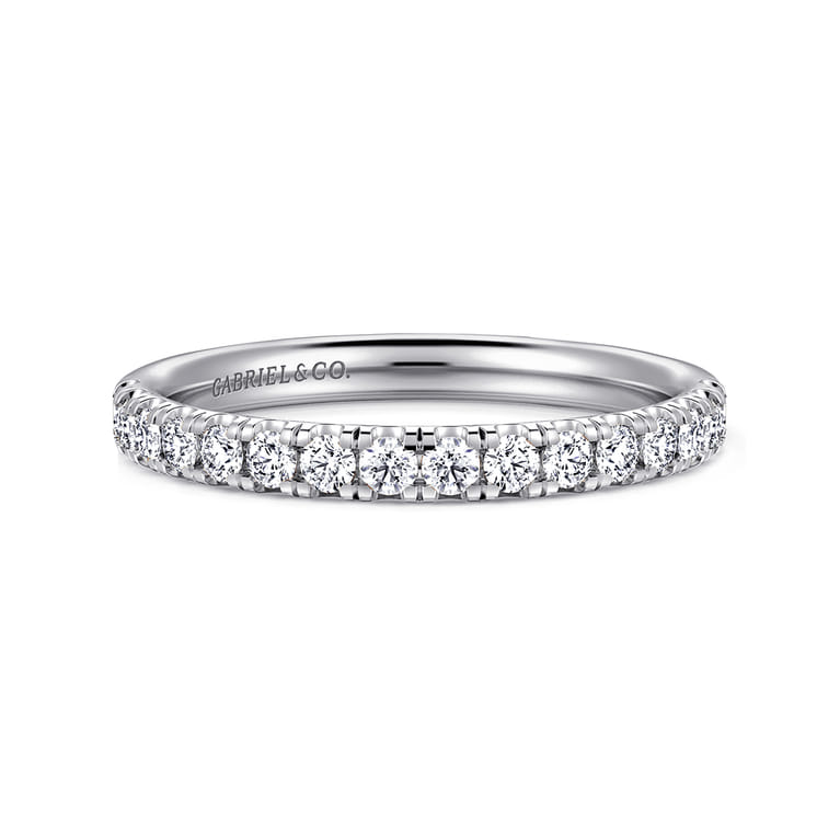 14K White Gold Diamond Matching Wedding Band - 0.4 ct - Shot 1