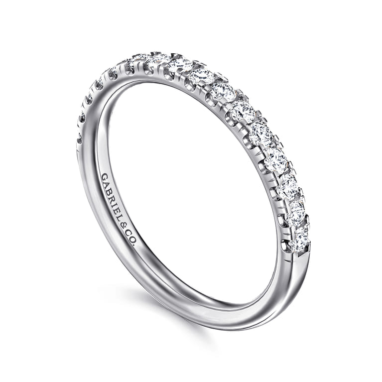 14K White Gold Diamond Matching Wedding Band - 0.4 ct - Shot 3