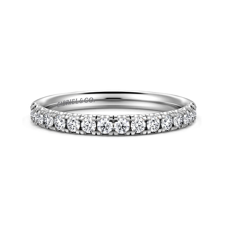 14K White Gold Diamond Matching Wedding Band - 0.4 ct - Shot 1