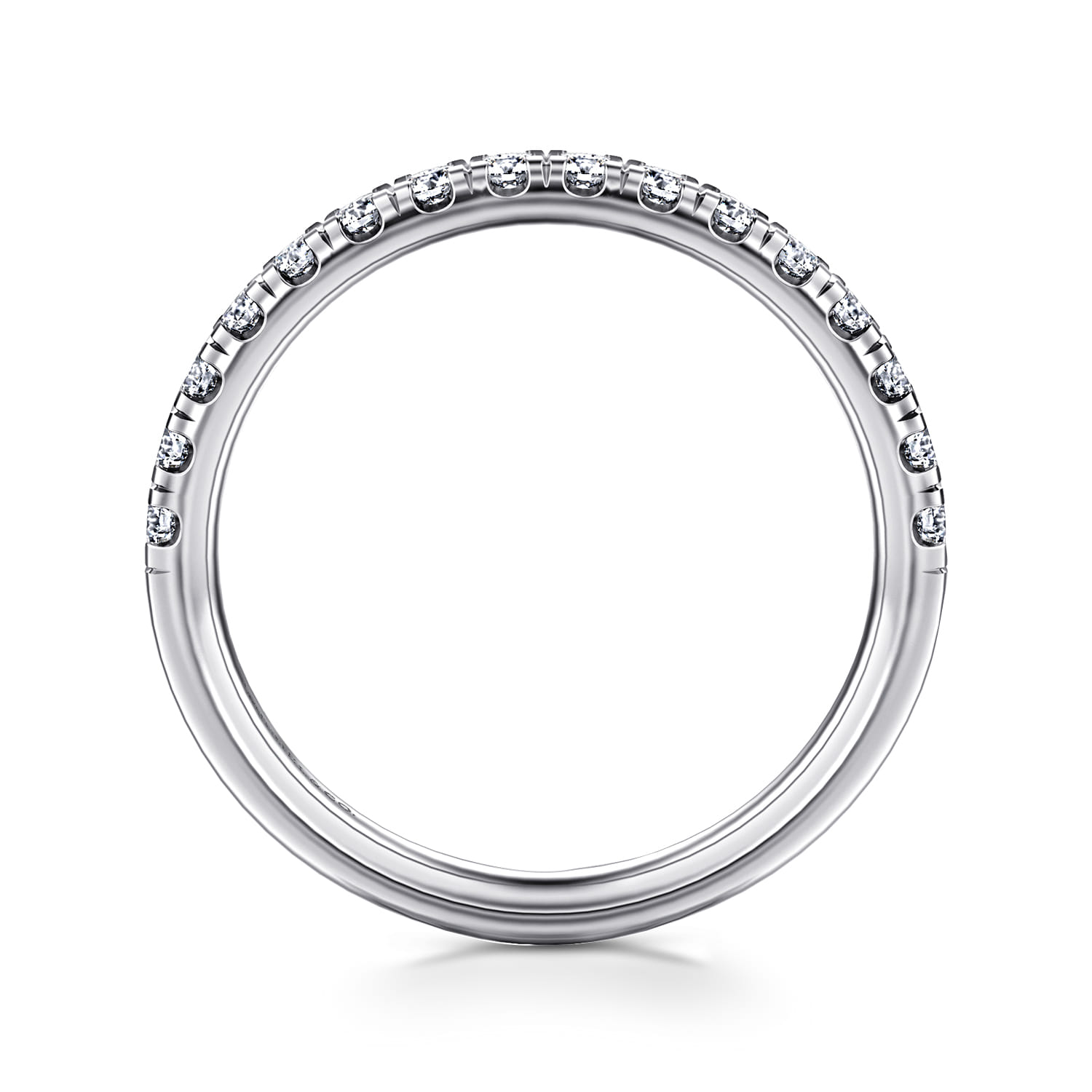 14K White Gold Diamond Matching Wedding Band - 0.4 ct - Shot 2