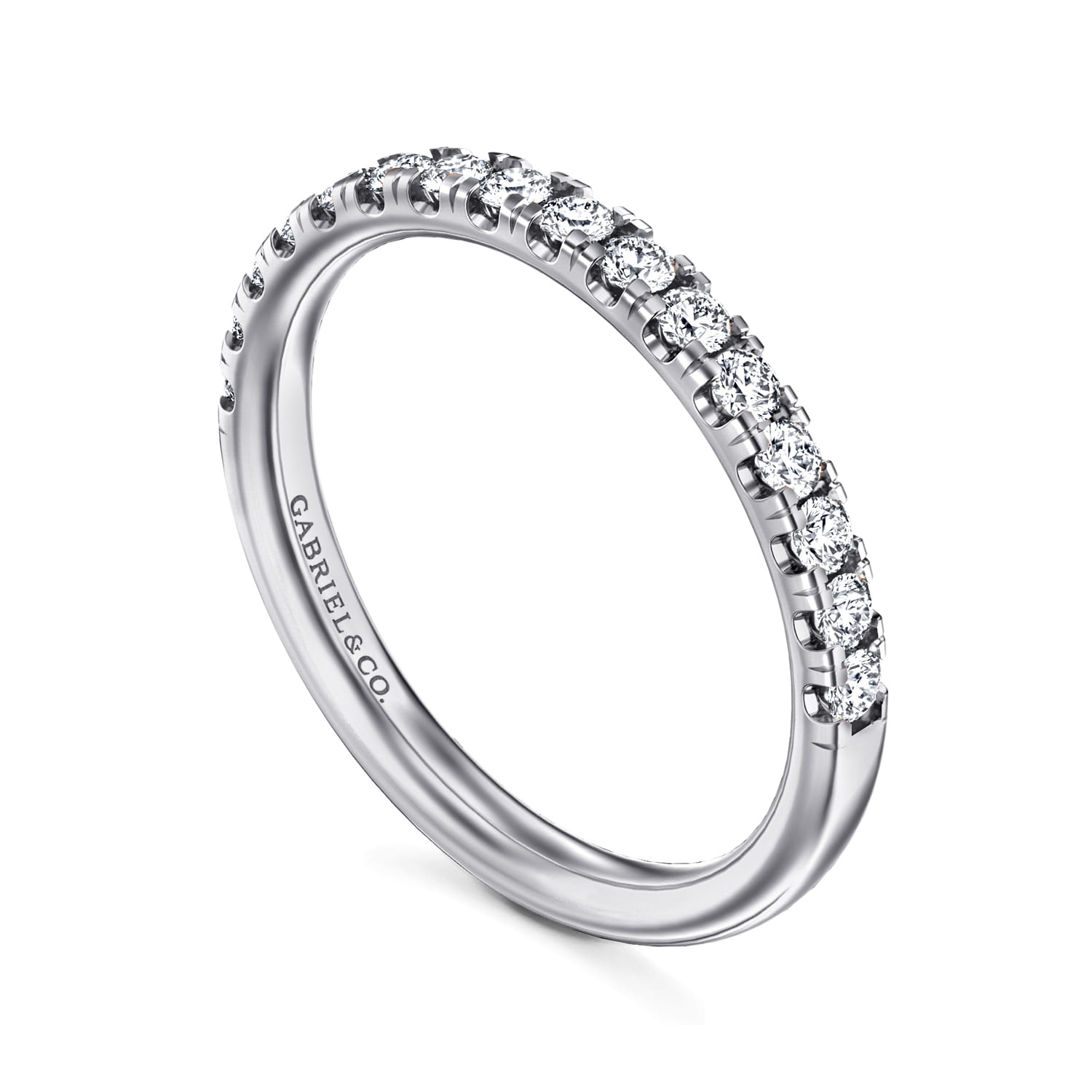 14K White Gold Diamond Matching Wedding Band - 0.4 ct - Shot 3