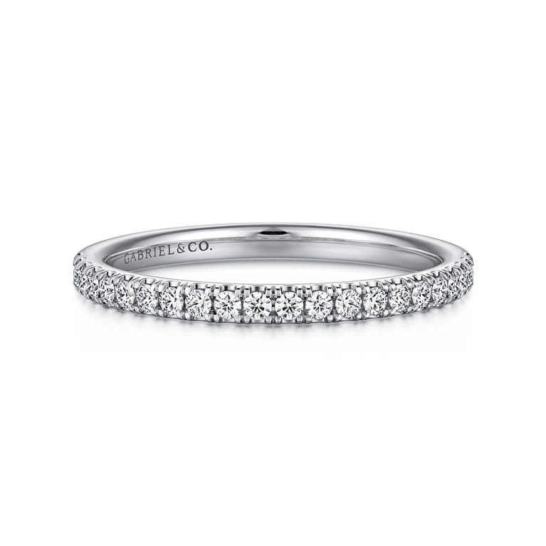 14K White Gold Diamond Matching Wedding Band - 0.22 ct - Shot 1