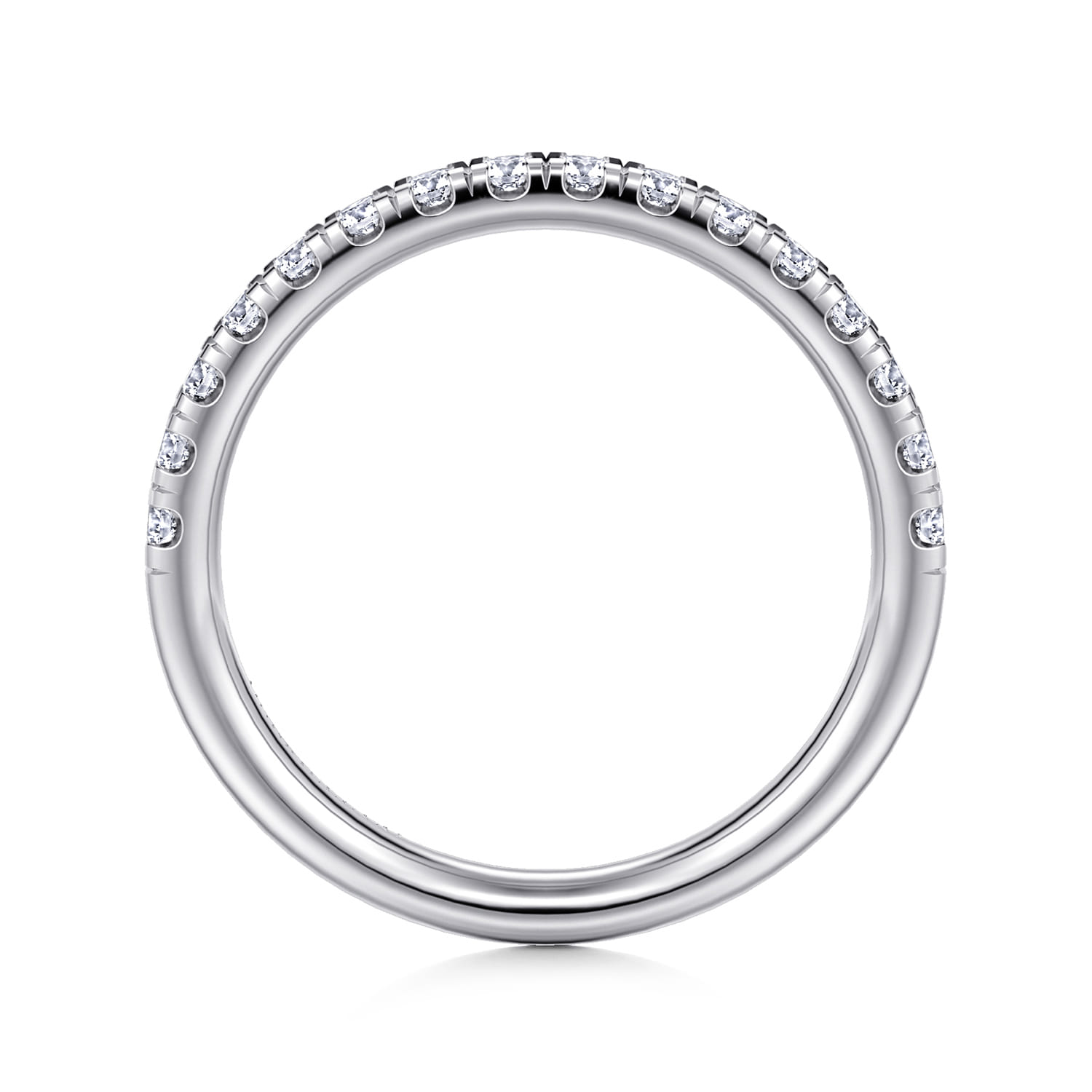 14K White Gold Diamond Matching Wedding Band - 0.4 ct - Shot 2