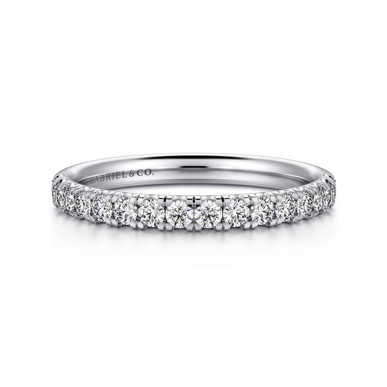 14K White Gold Diamond Matching Wedding Band - 0.4 ct - Shot 1