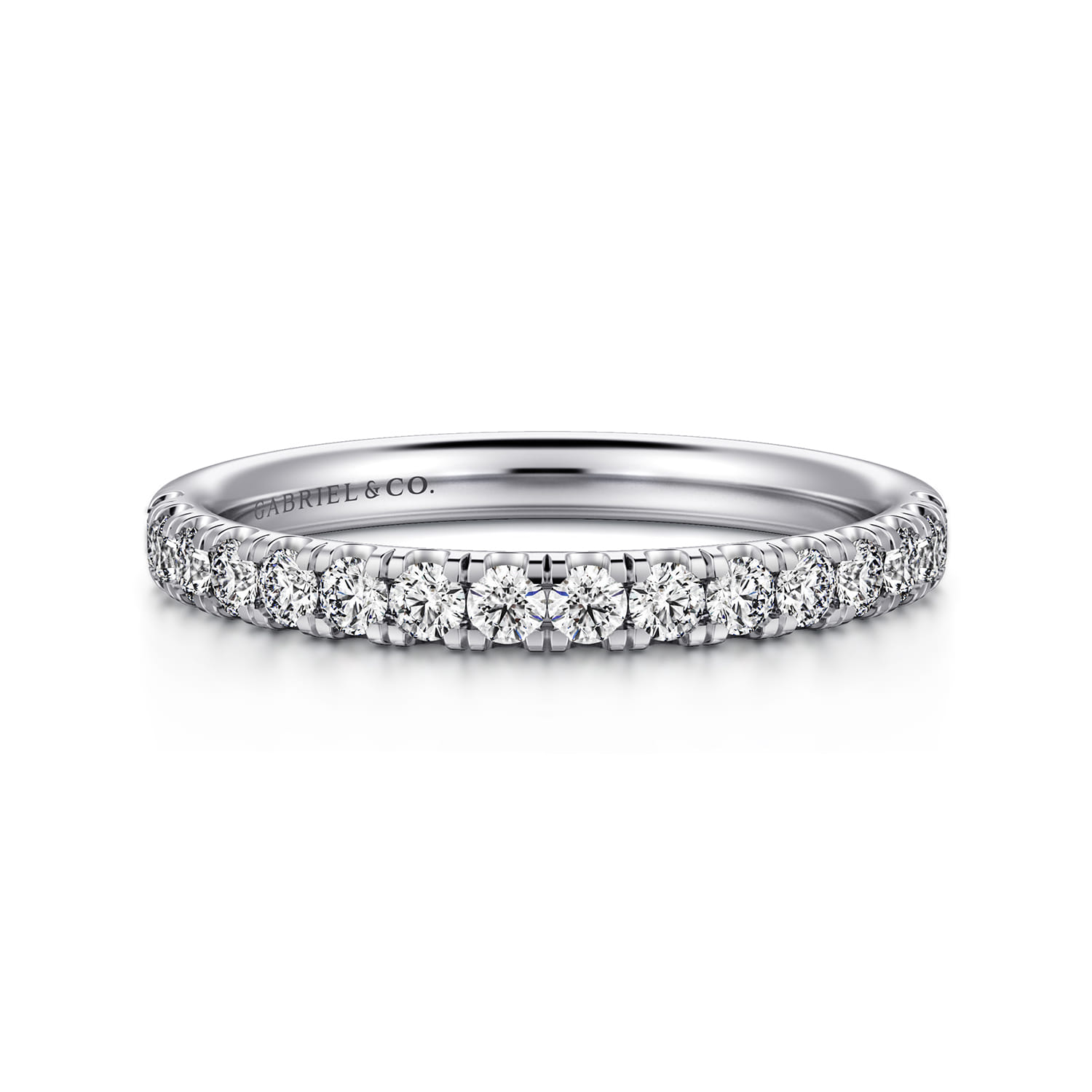 14K White Gold Diamond Matching Wedding Band - 0.4 ct - Shot 1