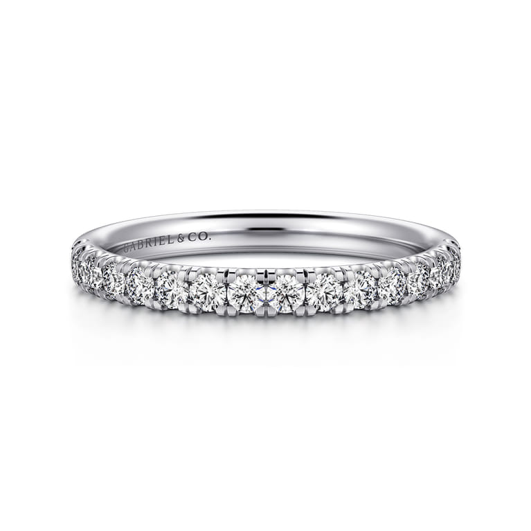 14K White Gold Diamond Matching Wedding Band - 0.4 ct - Shot 1