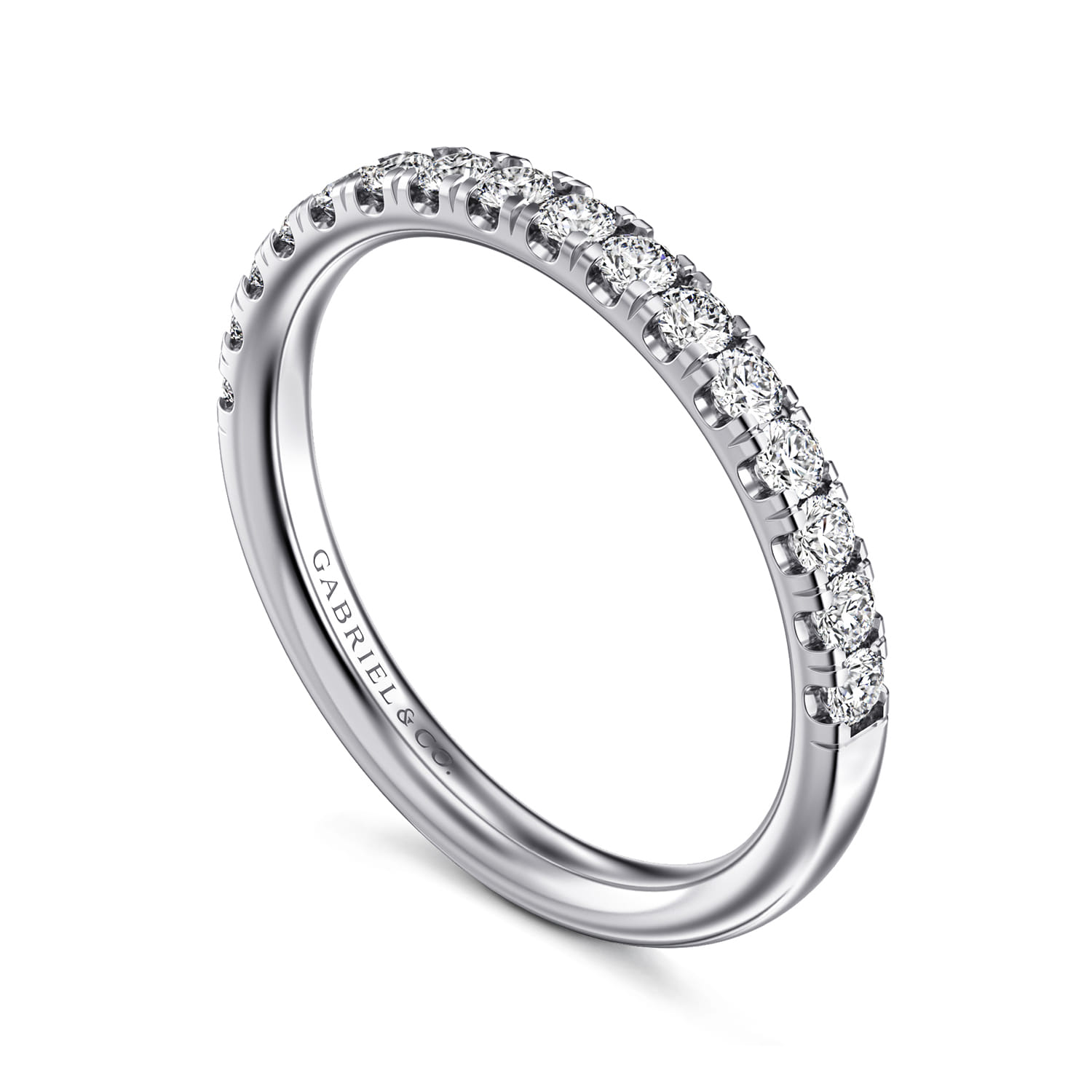 14K White Gold Diamond Matching Wedding Band - 0.4 ct - Shot 3