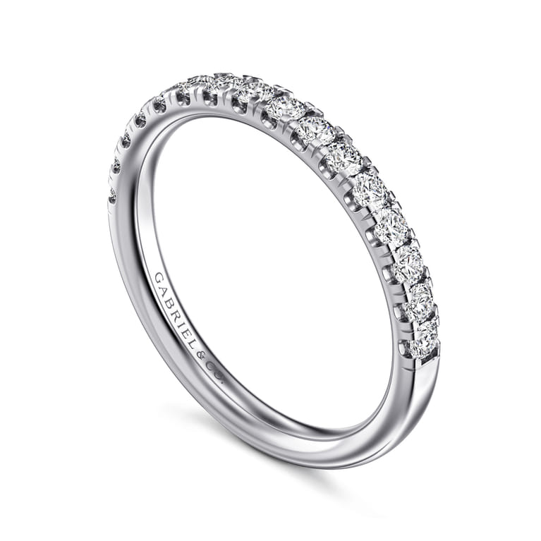 14K White Gold Diamond Matching Wedding Band - 0.4 ct - Shot 3