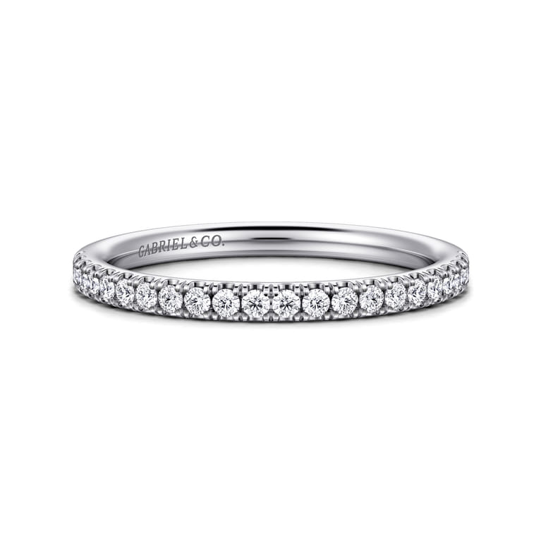 14K White Gold Diamond Matching Wedding Band - 0.22 ct - Shot 1