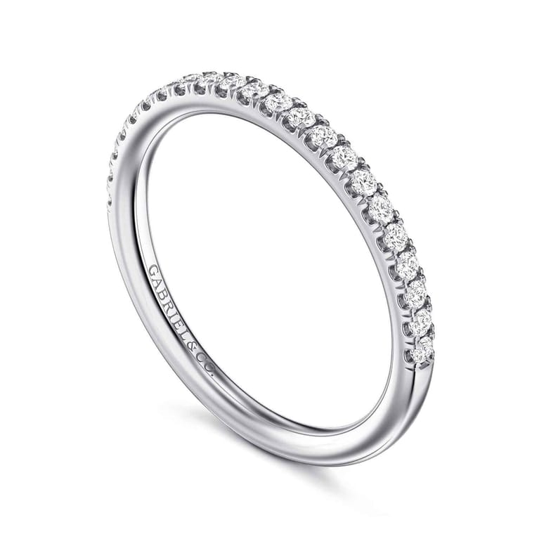 14K White Gold Diamond Matching Wedding Band - 0.22 ct - Shot 3