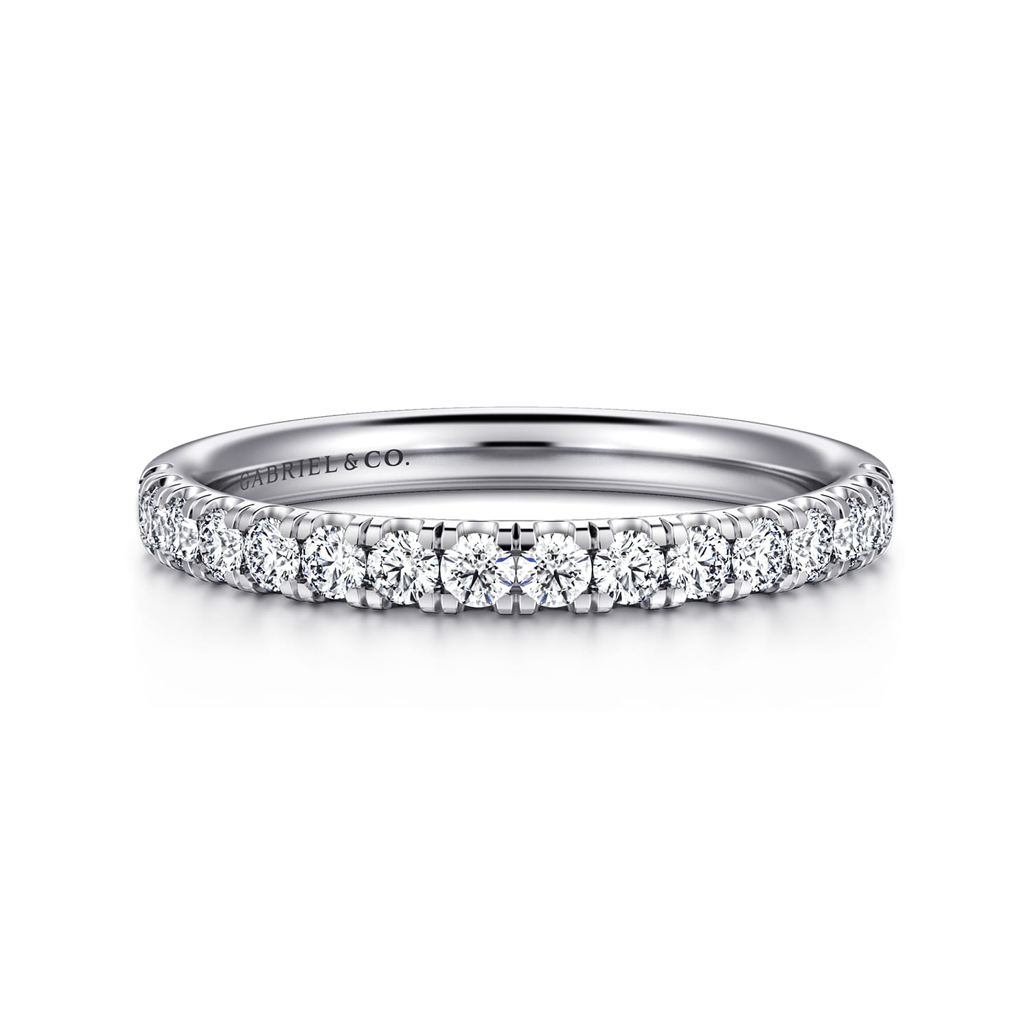 14K White Gold Diamond Matching Wedding Band - 0.4 ct - Shot 1