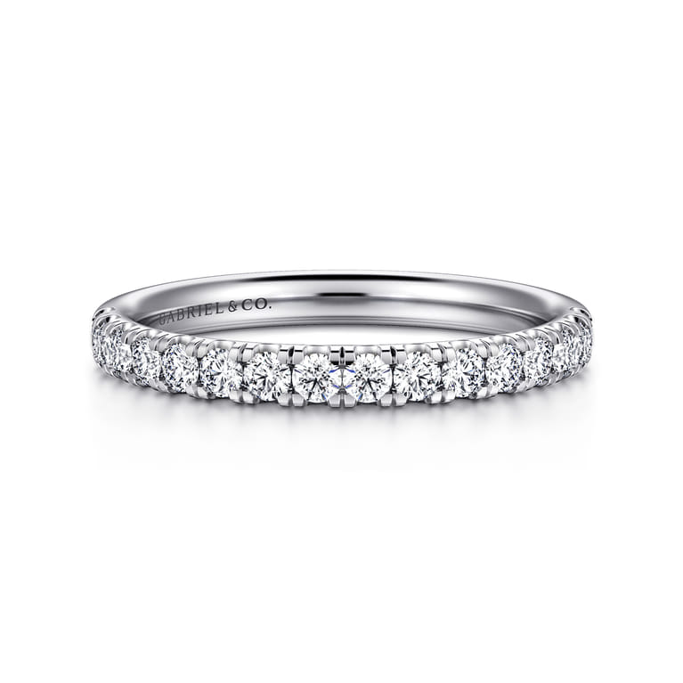 14K White Gold Diamond Matching Wedding Band - 0.4 ct - Shot 1