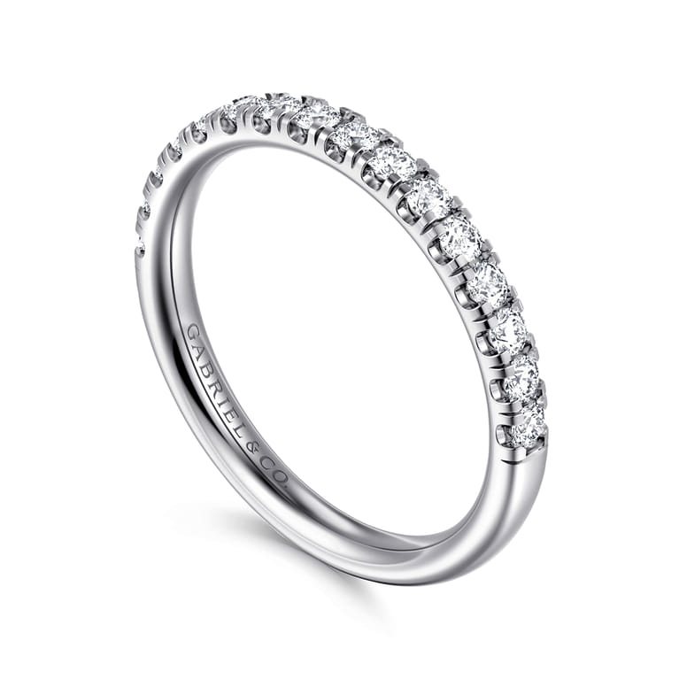 14K White Gold Diamond Matching Wedding Band - 0.4 ct - Shot 3