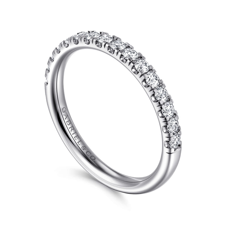 14K White Gold Diamond Matching Wedding Band - 0.4 ct - Shot 3