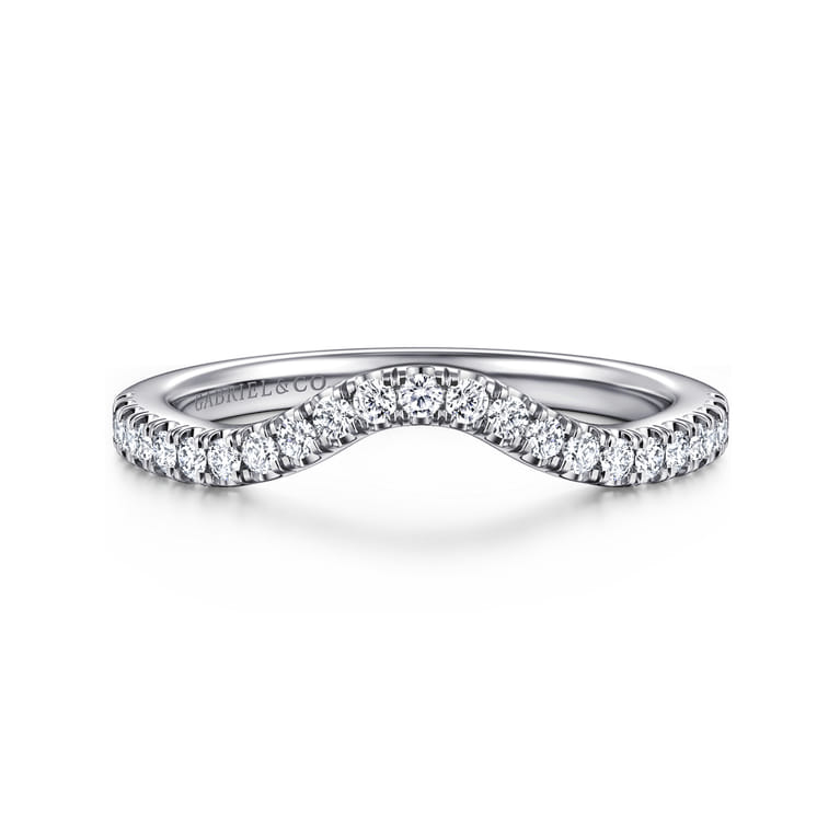14K White Gold Diamond Matching Wedding Band - 0.23 ct - Shot 1