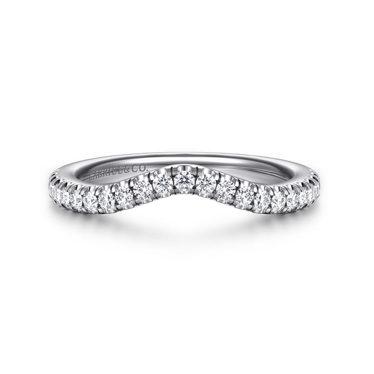 14K White Gold Diamond Matching Wedding Band - 0.3 ct - Shot 1