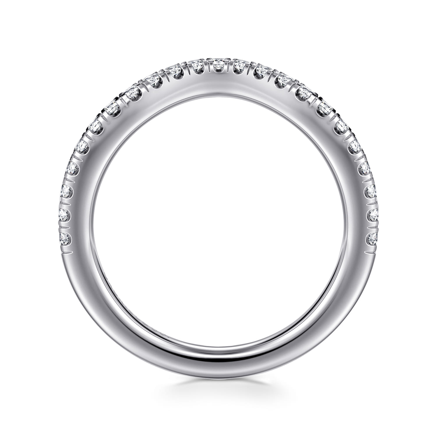 14K White Gold Diamond Matching Wedding Band - 0.3 ct - Shot 2