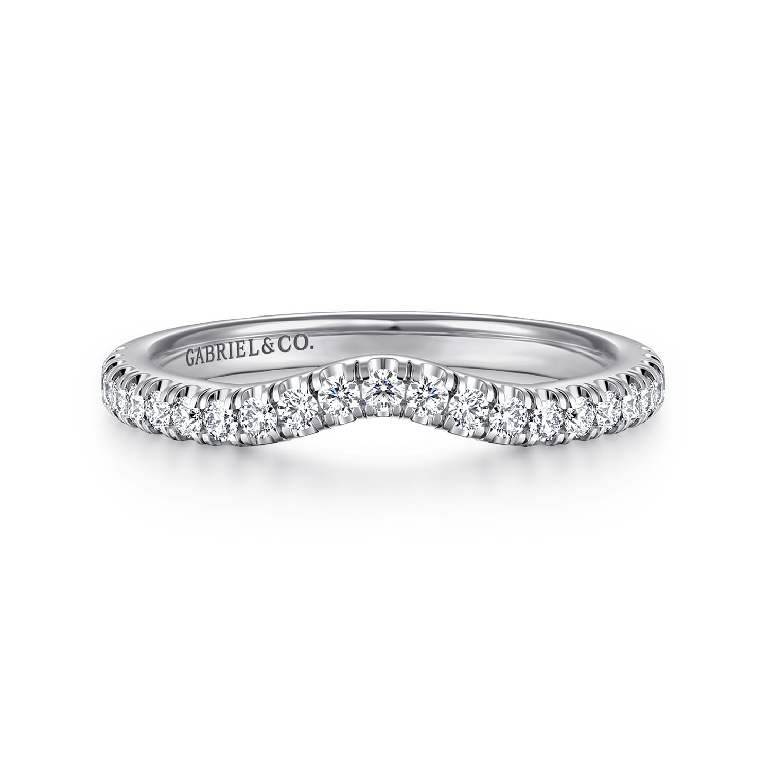 14K White Gold Diamond Matching Wedding Band - 0.3 ct - Shot 1