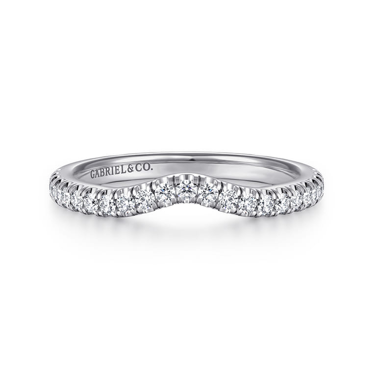14K White Gold Diamond Matching Wedding Band - 0.3 ct - Shot 1