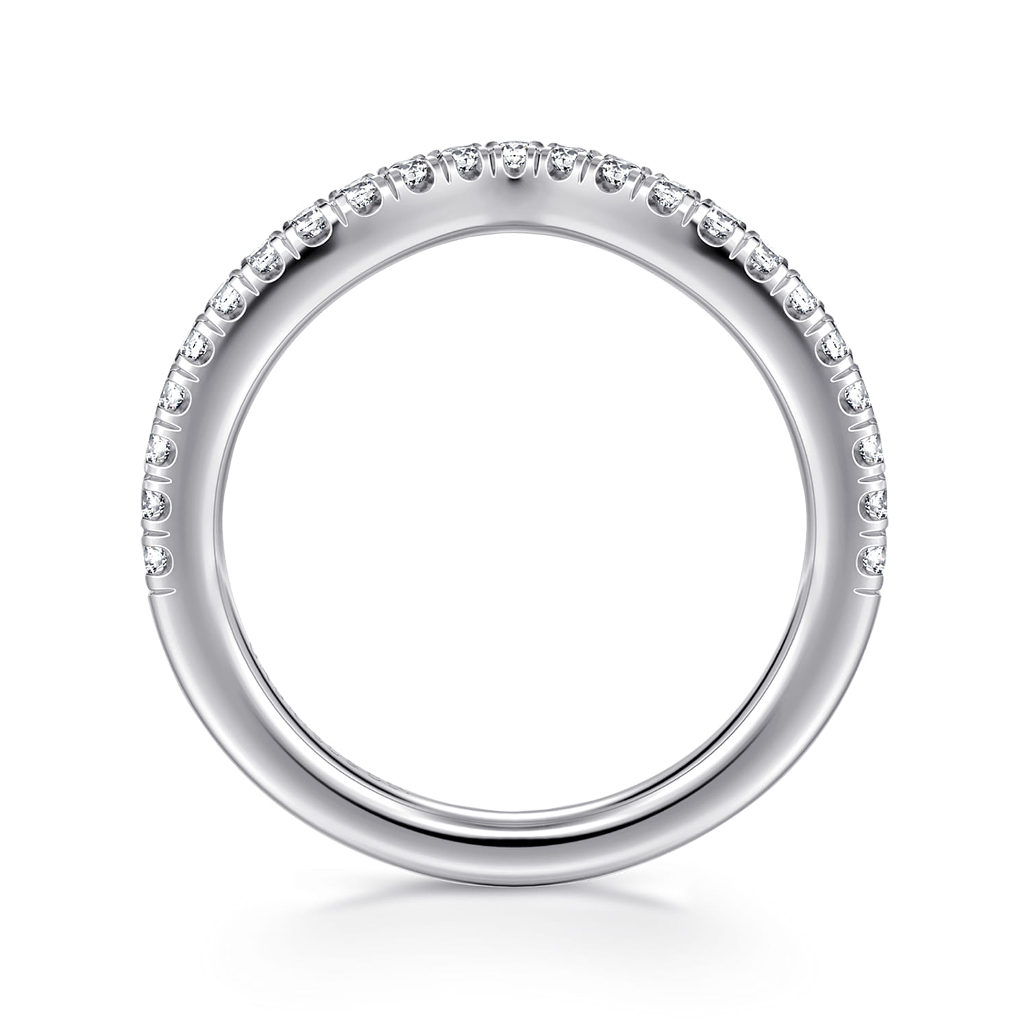 14K White Gold Diamond Matching Wedding Band - 0.3 ct - Shot 2