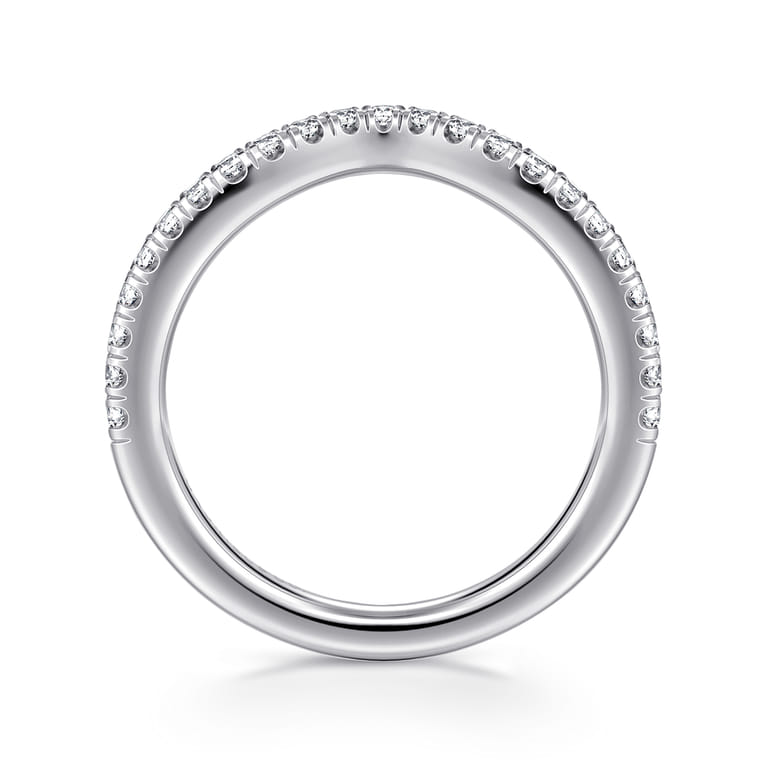 14K White Gold Diamond Matching Wedding Band - 0.3 ct - Shot 2