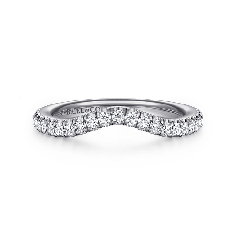 14K White Gold Diamond Matching Wedding Band - 0.3 ct - Shot 1