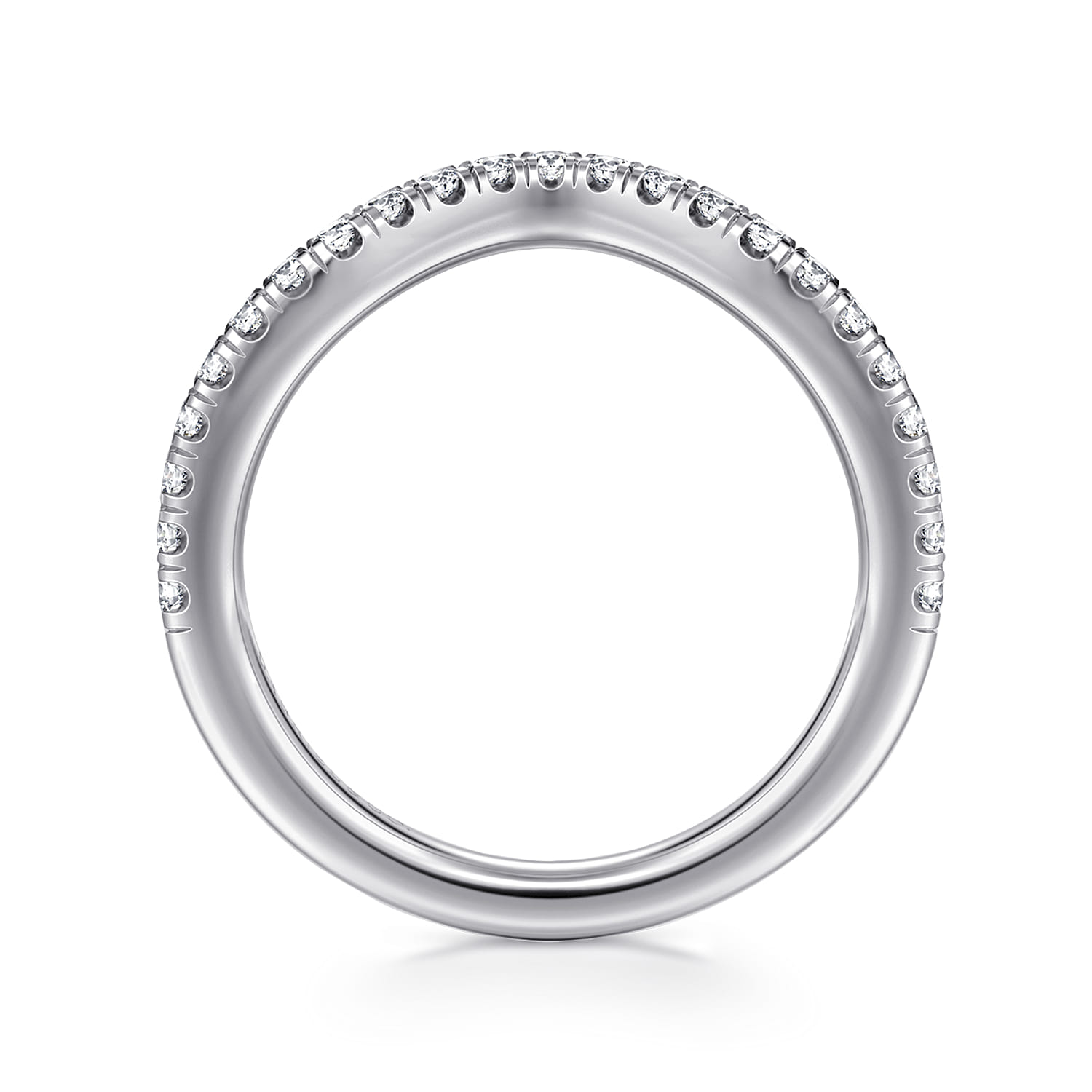 14K White Gold Diamond Matching Wedding Band - 0.3 ct - Shot 2