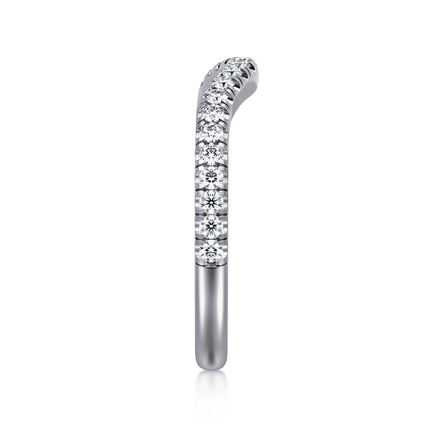 14K White Gold Diamond Matching Wedding Band - 0.3 ct - Shot 4