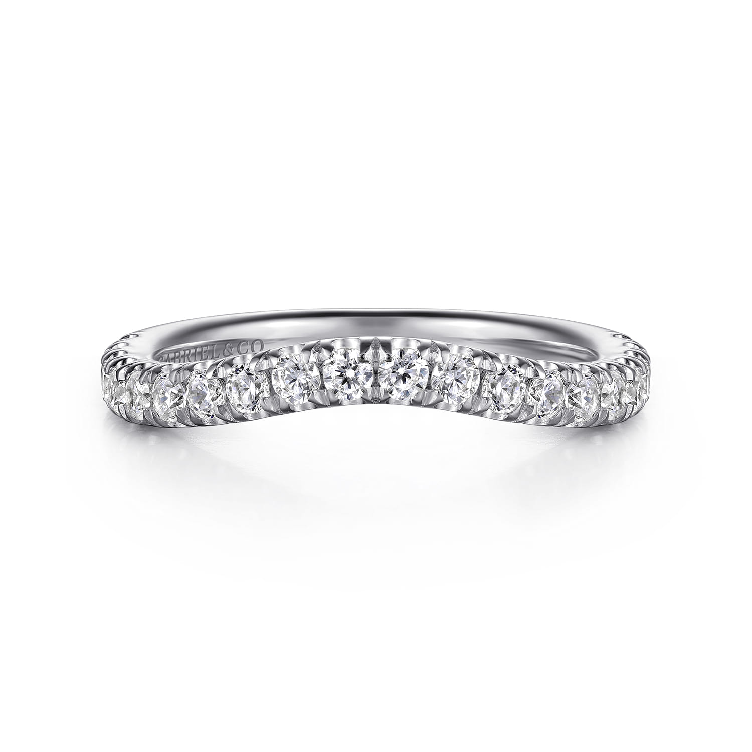 14K White Gold Diamond Matching Wedding Band - 0.5 ct - Shot 1